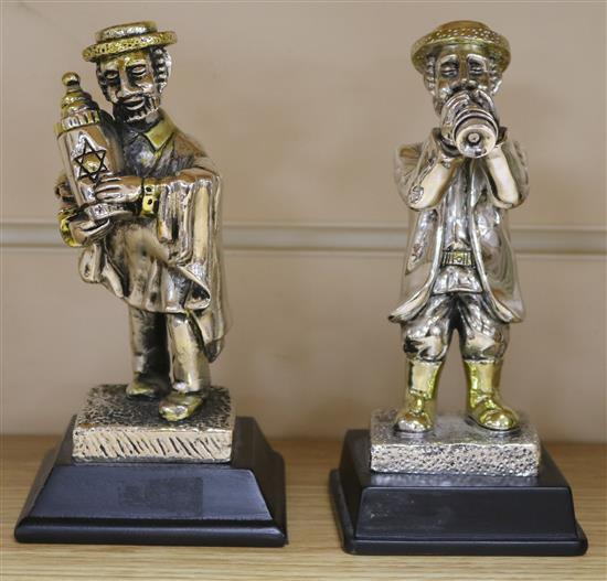 Two Jewish silver-plated figures